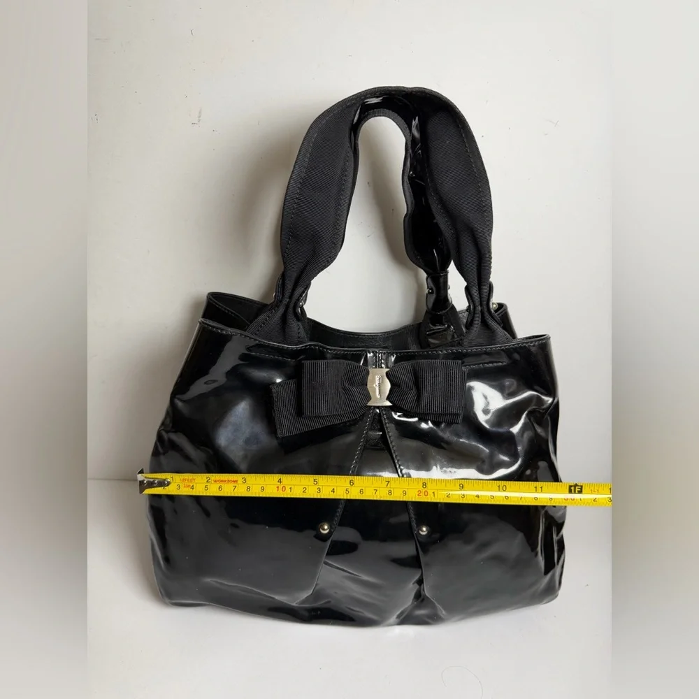Salvatore Ferragamo Vara Bow Patent Leather Tote Bag